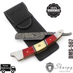 Luxury Damascus Steel Straight Razor Cut Throat Barber Salon Shaving Razor  