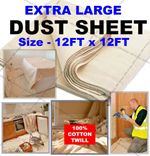 Cotton Dust Sheet Drop Cloth Extra Large Heavy Duty Decorating Paint Protection 