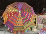 Indian Embroidered Garden Parasol Flower 72" Outdoor Sun Shade Patio Umbrella