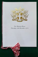 Prime Minister Gough Whitlam Australia Mansion House Menu State Visit 1974