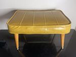 Vintage RARE Yellow Vinyl MCM Babcock Phillips Ottoman Footstool Taper Peg Leg