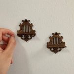2PC 1:12 Scale Dolls House Miniatures Furniture Brown Display Stand Victoria