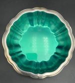 WM A Rogers Green Silverplated Compote Snack Nut Candy Dish Enamel 5 3/4" Bowls