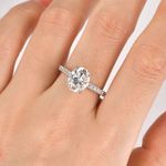 Oval 3Ct Lab Grown VS-FG Diamond Women's Hidden Halo Engagement Ring 925 Silver