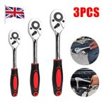 3x Reversible Ratchet Handle Socket Wrench Set 1/4" 3/8" 1/2" Quick Release Tool