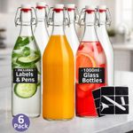 Glass Bottles With Swing Top Stoppers -Leakproof Flip Cap for Brewing & Storage