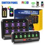 AUXBEAM 6/8 Gang RGB Slim Switch Panel Toggle LED Light Circuit Relay System Kit