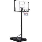 Basketball Hoop Goal Stand Portable Basketball Net System 7.5-10ft Height Black