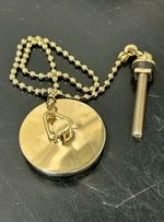 Gold Metal Bathroom Basin Sink Plug and Chain Heavy Duty Brass 1 1/2"