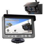 5" Monitor & Wireless Solar Magnetic Backup Camera for Car Truck Caravan Reverse