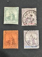 1896-1904 Trinidad Stamps Including 1/2d MH, 2x 1d And A 2 1/2d Used
