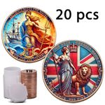 20 x 1 oz Britannia Rules Copper Rounds Colour Reform UK Lion Challenge Coin New