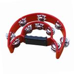 _Handheld Tambourine Double Row Handbell Ergonomic Handle Grip Tambourine For