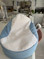 Children's Pear-Shaped Beanbag Chair Plain Blue White Black 1 Seat