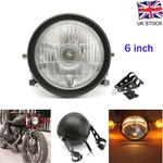 Universal 6 inch Motorcycle Motorbike Headlight Front Light Headlamp + Bracket