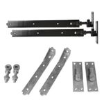 Garden Gate Hinges Adjustable Hooks & Bands on Plates Set