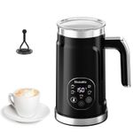 5-In-1 Milk Frother with Upgraded LED Display Touch Screen - Hot and Cold Foam