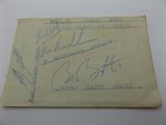 HAND SIGNED 6" x 4" AUTOGRAPH BOOK PAGE - 1950s SPEEDWAY GOLDEN HENDRIKSEN BRETT