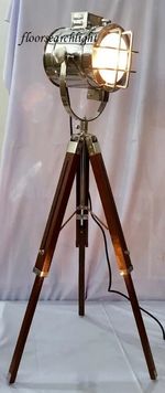 MODERN DESIGNER STUDIO TRIPOD FLOOR LAMP NAUTICAL SEARCHLIGHT SPOT LIGHT