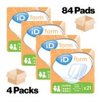4x iD Form 3 Super - Extra Long 74cm - 4 Packs of 21 Incontinence Pads - 3150ml