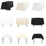 Polyester Tablecloth WHITE BLACK IVORY TABLE COVER Scallop Banquet Wedding Party