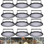 12 Pack 100W UFO Led High Bay Light Factory Warehouse Commercial Led Shop Lights