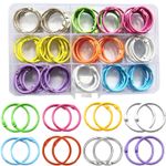 80 Pcs Colorful Binder Rings, 30mm Multicolor Loose Leaf Book Rings for Index Ca