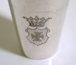 GERMAN 800 SOLID SILVER CRESTED WHISKY SHOT TOT CUP c1920 BARWARE