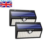 2 Pack Upgraded 78LED Solar Motion Sensor Outdoor Security Lights UK