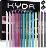 Ownest 14 Colors Eye Shadows Eyeliner Pen Set, Metallic Eyeliner Pencil Glitter
