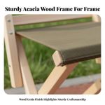 Collapsible Wooden Stool with supportrest sturdy Wood Frame Collapsible