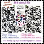 GLITTER TATTOO KIT 288 boy girl CAN ADD Fortnite LoL Plus more  OR REFILL ITEMS