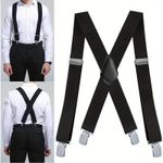 UK Heavy Duty Elastic Suspenders for Men Trouser Pants Braces Strap Work Belt GB