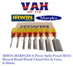 IRWIN MARPLES 8 Piece Split Proof M373 Honed Hand Wood Chisel Set & Case, 6-51mm