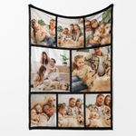 Personalised 8 Photo Custom Gift Blanket Custom Collage Picture Gift for Family