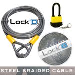 Bike Cable Lock - 10mm - Heavy Duty Security Cable - Cycle Lock Cable