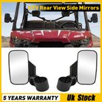 2Pcs UTV Rear View Side Mirrors For 1-5/8" Thru 2" Round Tubing Left & Right UK