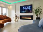 2025 UHD HD+ LED Electric Wall Fire Inset Recess - 50" BLACK GLASS With Remote
