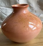 Moorcroft Peach Speckled Signed Vase 1960 6” British Made Sponge Effect