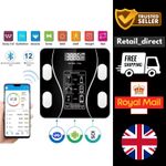 Smart Digital Bathroom Scale Body Fat Analyzer Bluetooth BMI 180kg Battery Power