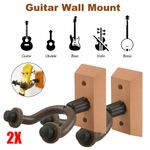 2PACK Guitar Wall Mounted Hanger Holder Stand Wooden Hook Instruments Storage UK