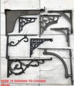 CAST IRON and HANDFORGED SHELF BRACKETS, 90+ STYLES ,  priced as single