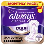 Always Discreet Adult Incontinence Pad Maxi 9D FFU 9 Drop (48ct), Violet 