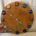 Beer Bottle Cap Wall Clock - Breweriana Theme, Wooden Design