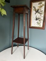 Antique Edwardian Oak Plant Stand Jardiniere 