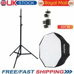 Godox 80cm Umbrella Octagon Softbox+D-type Bracket +2m Stand For Flash Speedlite