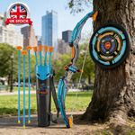 Kids Bow and Arrow Archery Set with 10 Suction Cup Arrows & Quiver, Outdoor Toys