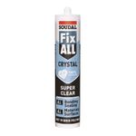 Soudal Fix ALL Silicone Crystal Clear 100% Transparent SMX Sealant Adhesive Bulk