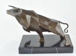 Statue Taurus Wildlife Art Deco Style Art Nouveau Style Bronze Signed Sculpture
