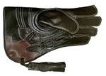 Falconry Glove Quadruple Skinned Nubuck Leather 12" Long 4 Layer (Black)